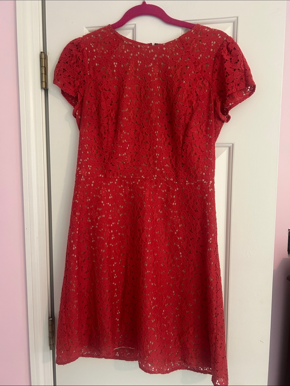 LOFT Floral Lace Fit and Flare Dress